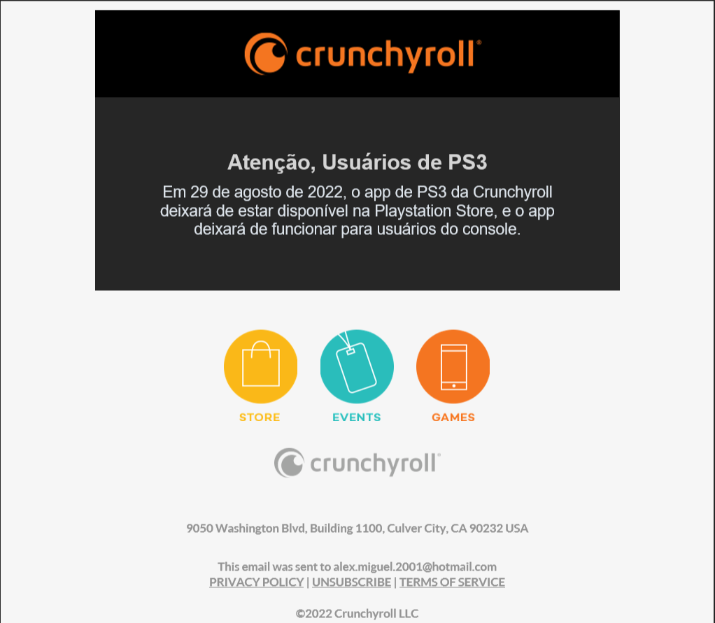 Serviço Crunchyroll é descontinuado na Playstation 3 - Caixa Nerd